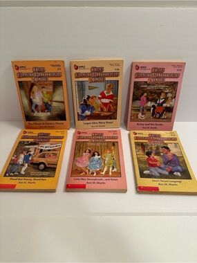 Vintage Baby Sitters Club Books Lot of 6, book numbers 9, 10, 11, 13, 15, 16